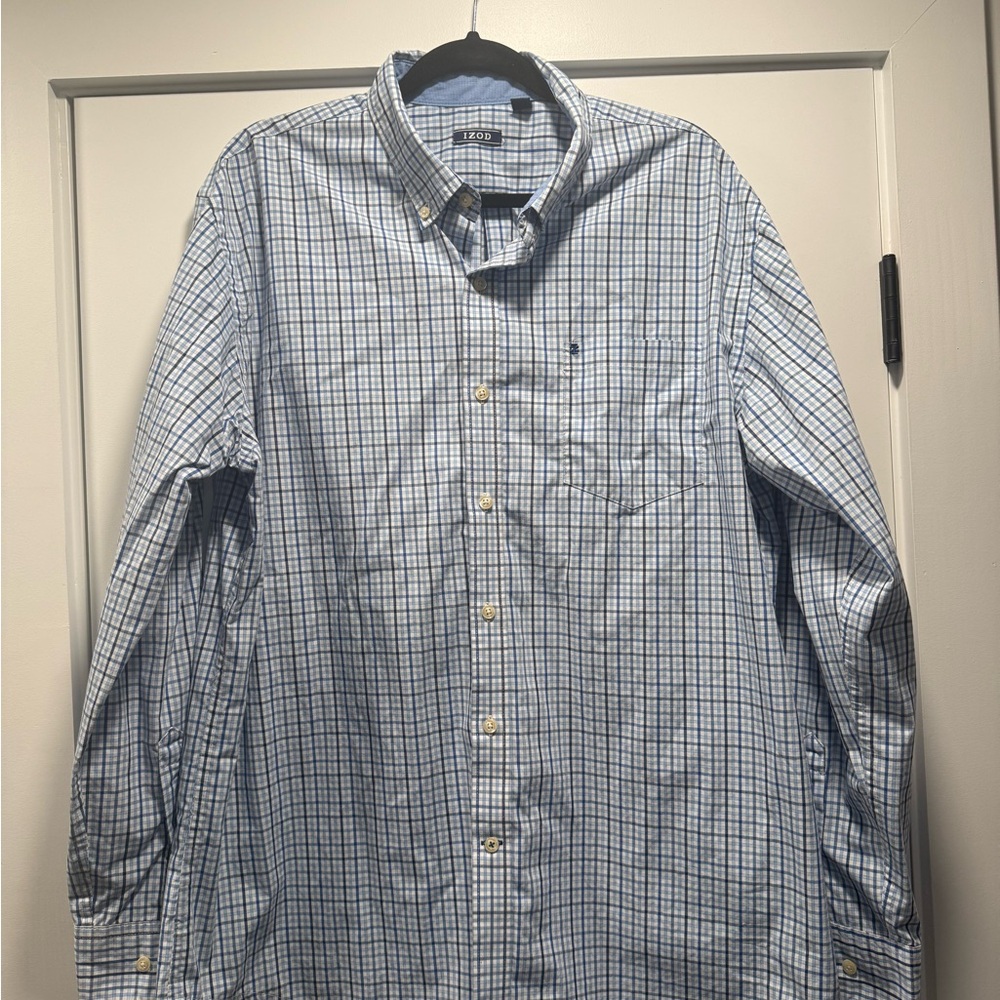 IZOD Men's Blue Checkered Shirt